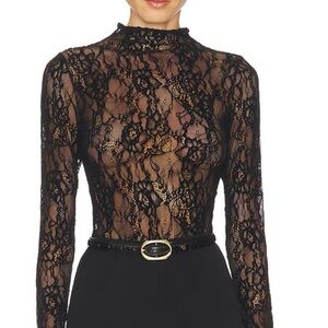 Good American Black Lace Bodysuit